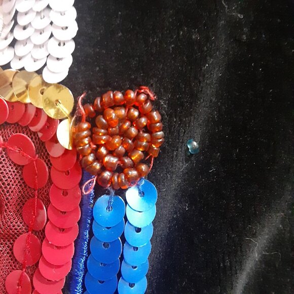 Michael Simon Event Medium Nutcracker Christmas Black Velvet Cardigan Sweater - Picture 9 of 16